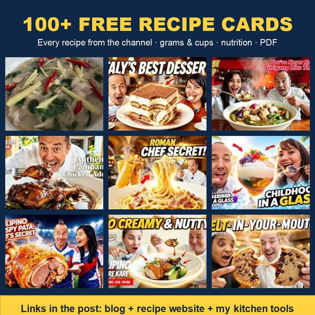 π₯ FROM MY CHANNEL · All my recipes, free: 100+ recipe cards